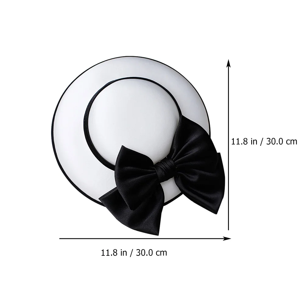 

1pc White Formal Party Hat French Style Retro Chic Elegant Women'S Dinner Banquet Wedding Accessory (Sun Hat Style)