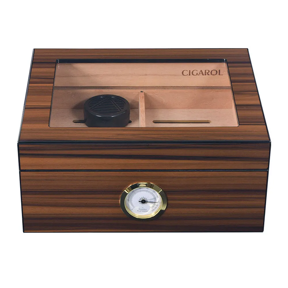 Humidor do charuto com madeira de cedro, fácil de armazenar, caixa de charuto selada dobro, humidor do charuto do agregado familiar