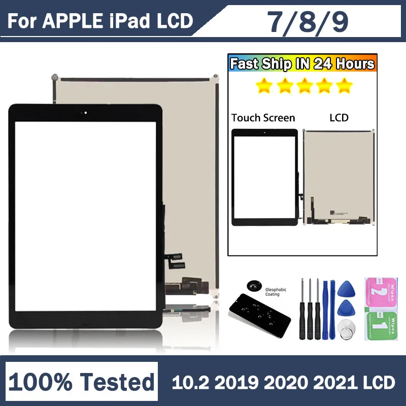 Протестированный новый ЖК-дисплей для Apple iPad 10,2 A2197 A2428 A2603 ЖК-дисплей + дигитайзер сенсорного экрана в сборе для Apple iPad 7 8 9 ЖК-дисплей