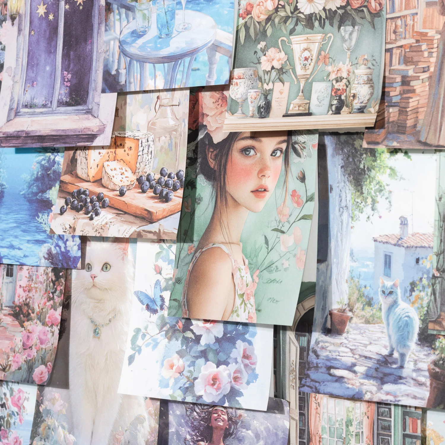 100 Sheets Vintage Floral Material paper Scrapbooking supplies DIY Photo Album Collage Journalling Creative Aesthetic Stationery