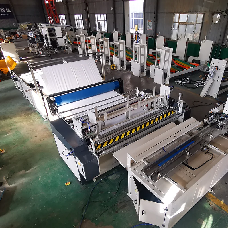 Customized Full Automatic Toilet Paper Rewinding Machine With Touch Screen Operation For High Volume Production Toilet Paper Mak