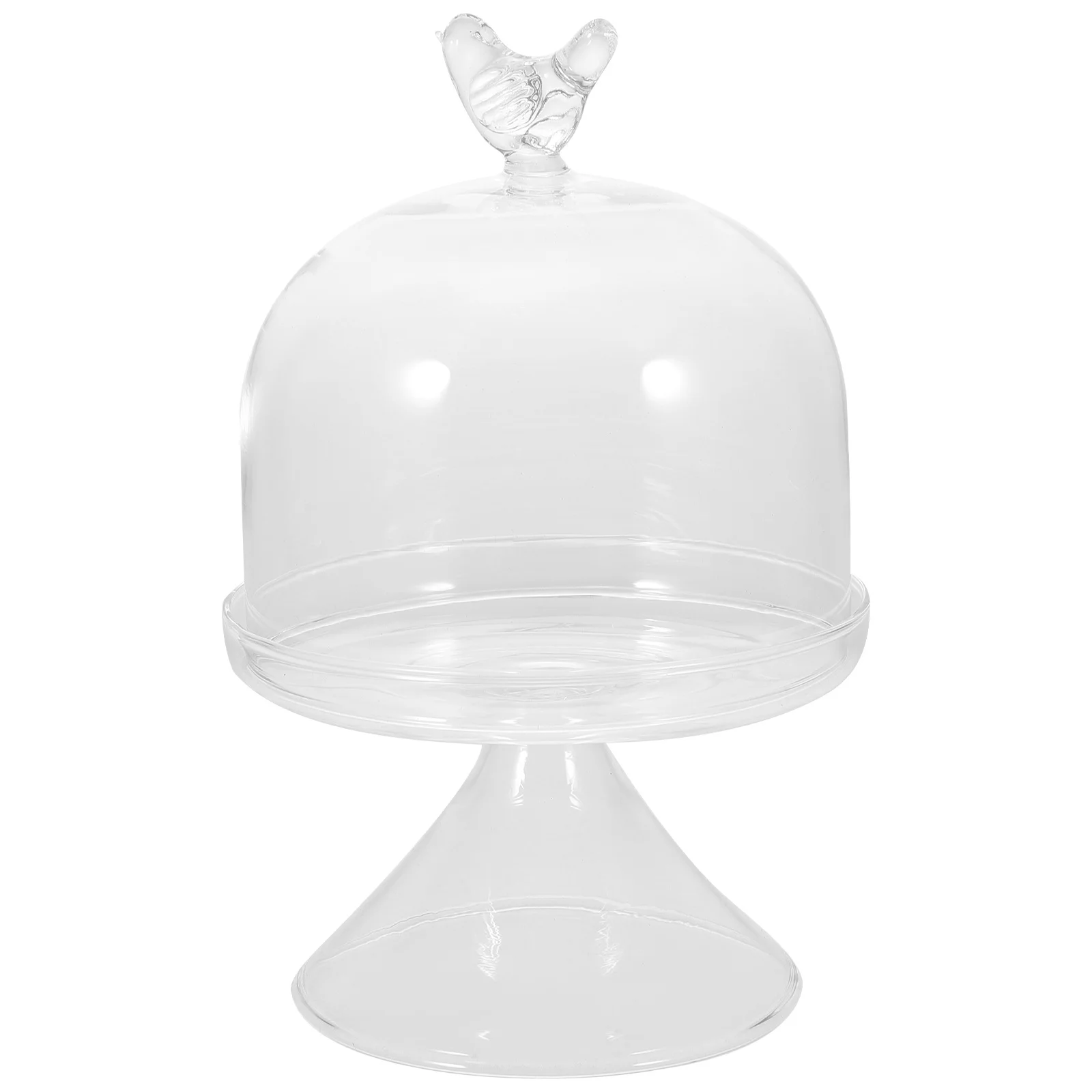 

Glass Cake Stand with Dome Cover Transparent Dessert Serving Tray Party Display Plate Sturdy Cake Stand with Dome