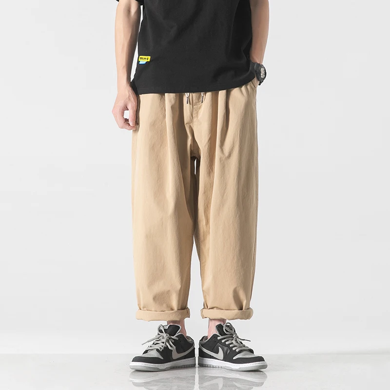 

Men's Straight Leg Workwear Pants Summer Trendy Ins Versatile Basic Sle Loose Casual Long Trousers Pure Color Youthful Energy