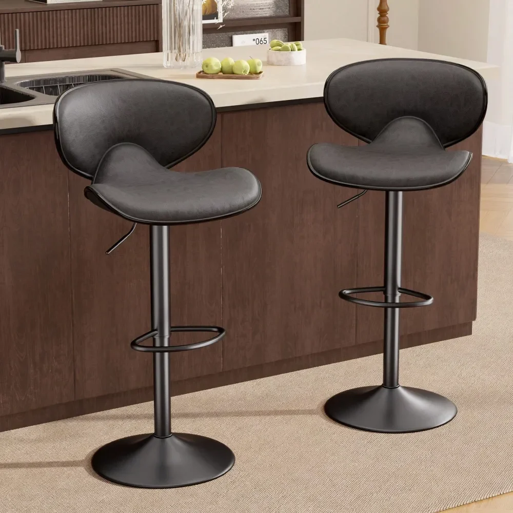 

Bar Stools Sillas Para Barra AltaCounter Height Bar Stools Set Of 2, PU Leather, Adjustable Swivel Bar Stool, Holstered Bar Stoo