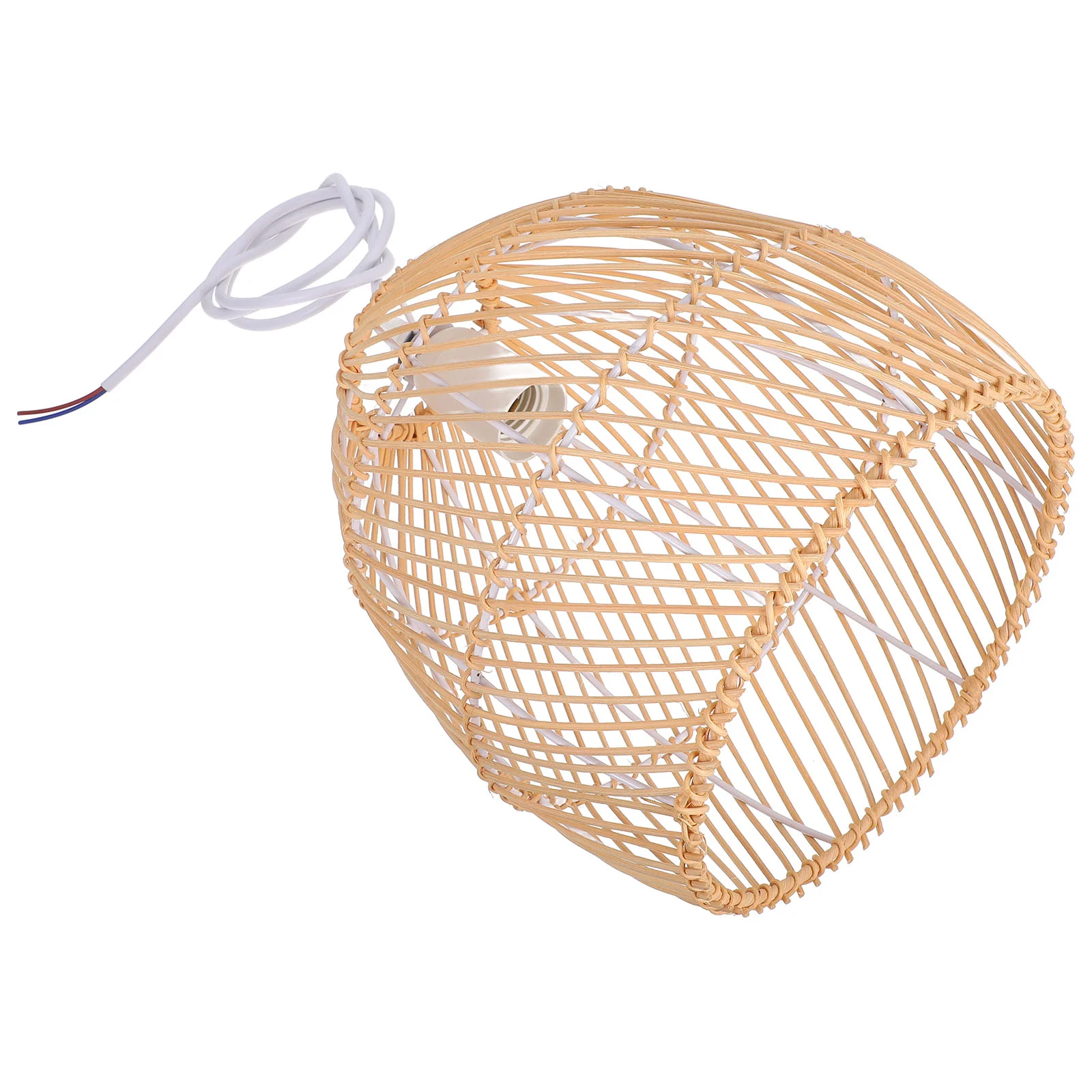 

Lamp Shades for Table Lamps Lampshade Locket Weaving Light Japanese-style Pendant Beige Metal of The Lid