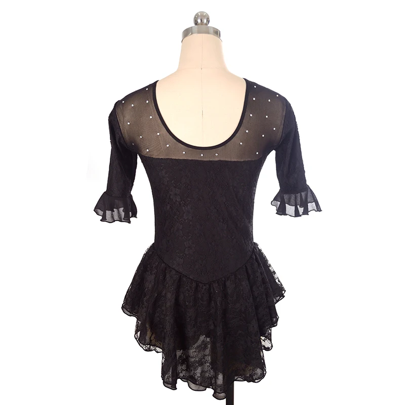 Children's Figure Skating Competition Dress Women's Rhythmic Gymnastics Performance Lace Pagoda Sleeve Performance Dress Skirt view 2