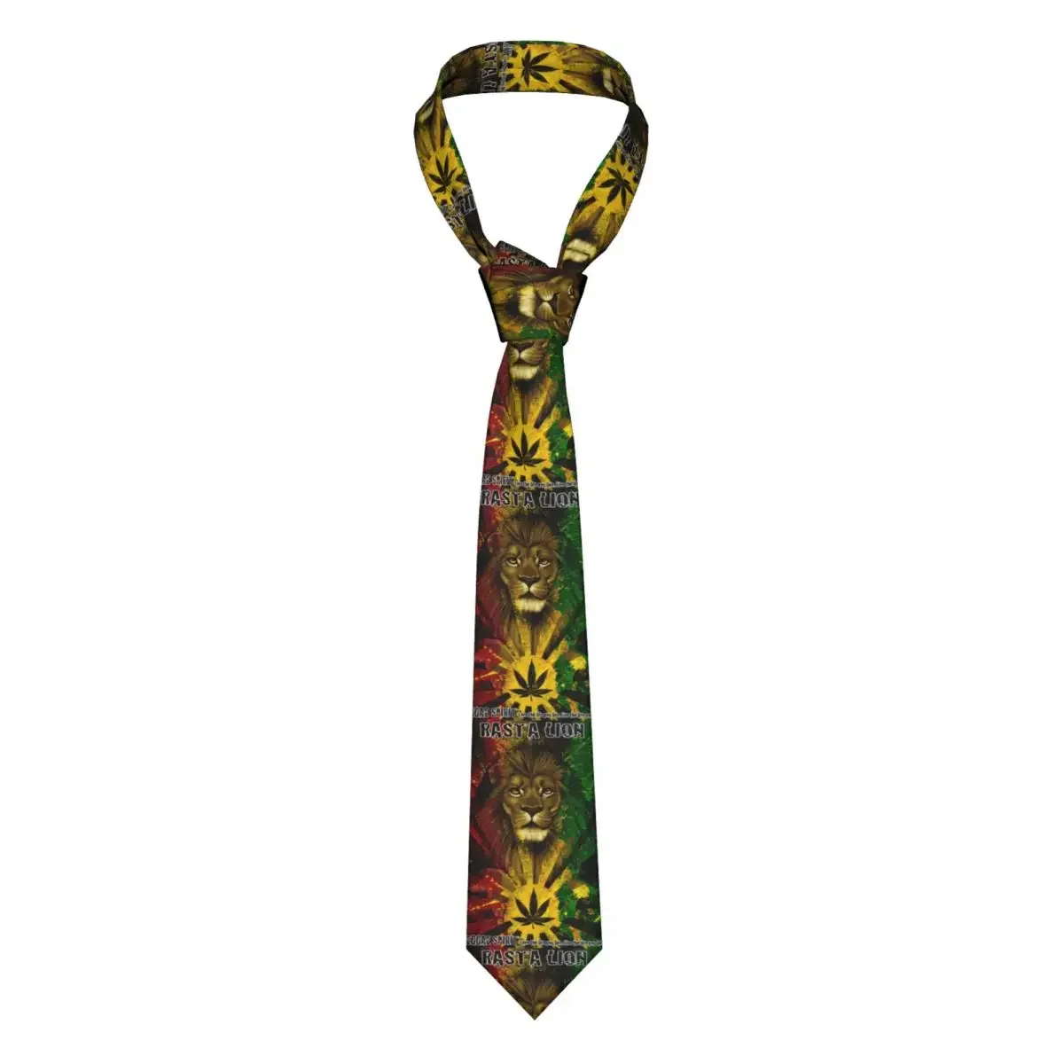 Fashion Jamaican Rasta Lion Neck Ties Mens Personalized Silk Jamaica Rastafarian Reggae Neckties for Party Cravat