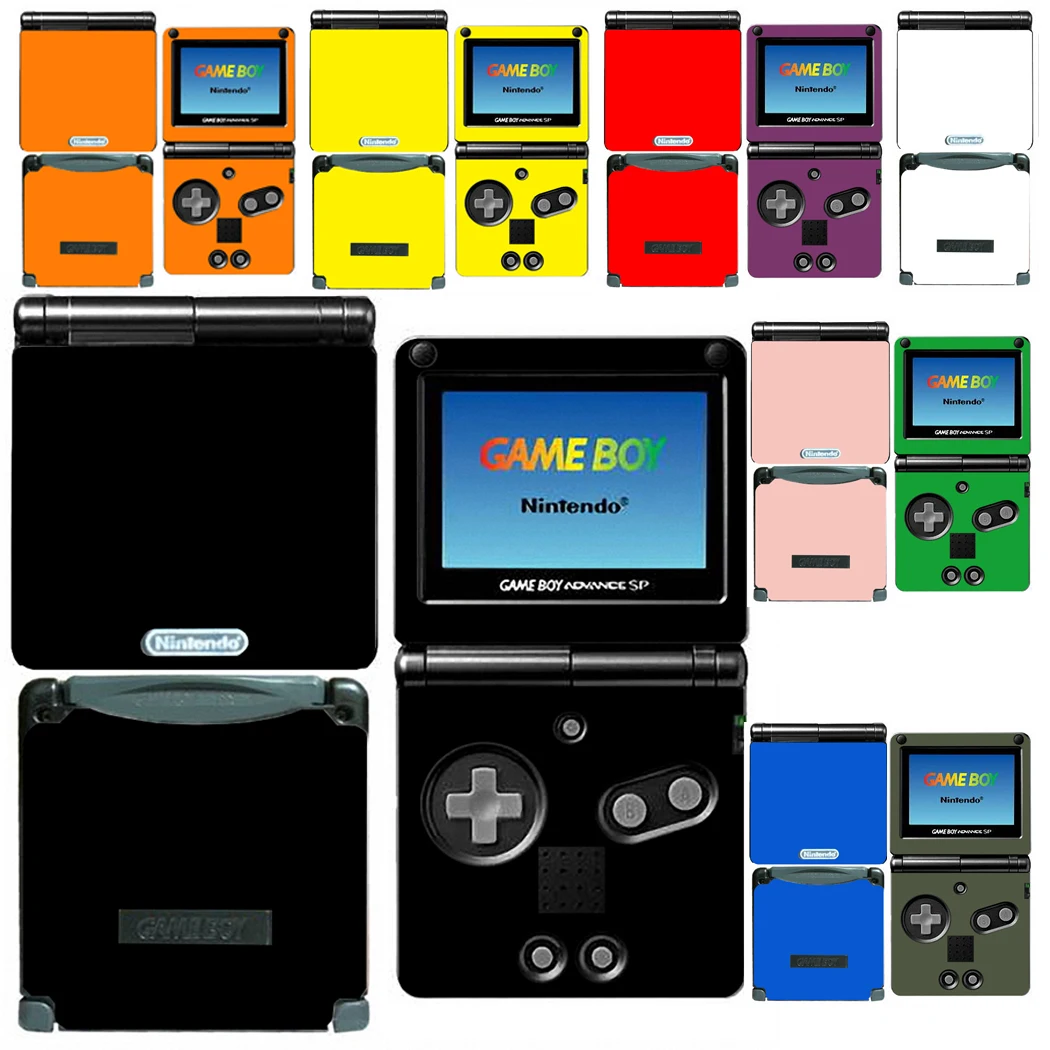 10 Pure Clean Solid Colours Vinyl Skin Sticker Protector for Nintendo GameBoy Advance GBA SP Skins Stickers