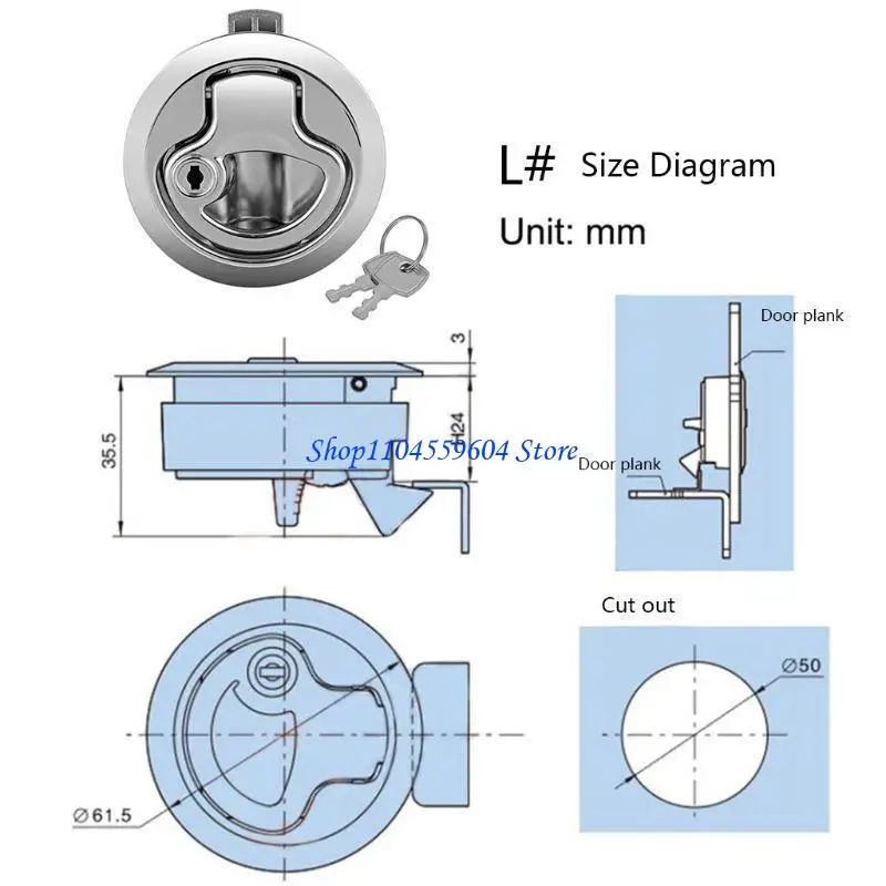 

12QM Furniture Door Handle Hardware Cabinet Drawer Pull for Hatch for Latch for Yacht