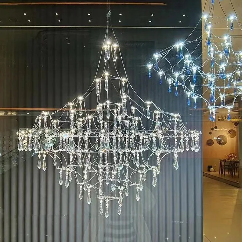 Crystal Chandelier  Living Room Dining Bedroom Hanging Lamps For Ceiling Golden Lustre Design Modern Home Led Suspension Lamp