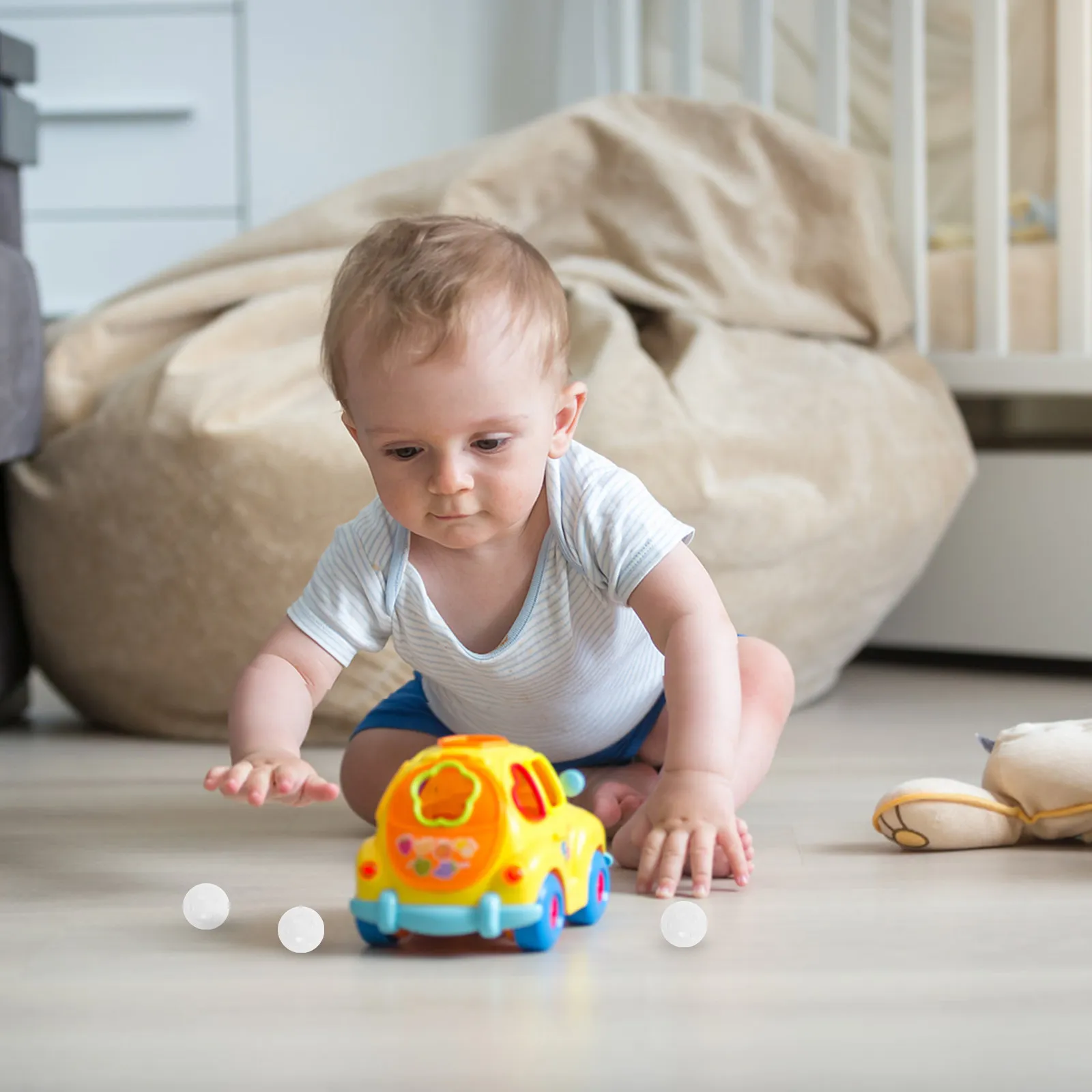 

30 шт. белых шариков-погремушек для детских игрушек, легкие, легко захватываемые, для поделок, колокольчиков, кукол, создания звуков