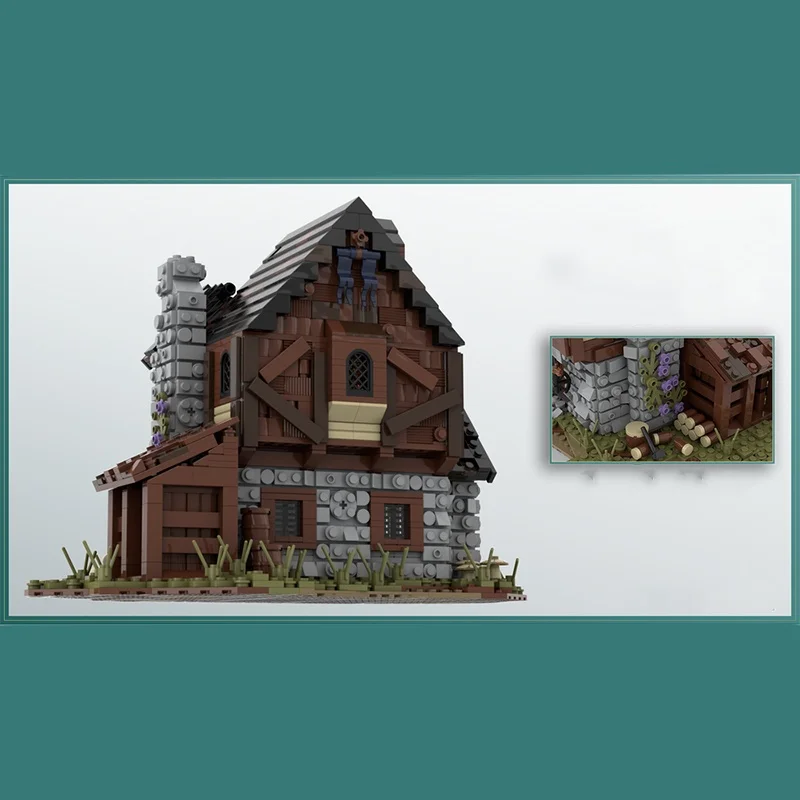 2242 stücke MOC Benutzerdefinierte Mittelalterlichen Haus PDF Castleed Modell Bausteine Spielzeug Architektur Weihnachten Geschenke DIY Kreative Idee Ziegel