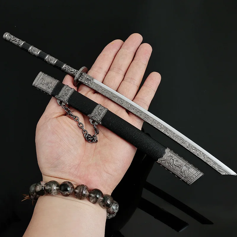 Samurai Schwert 28 cm/11,02 in Kalte Waffe Metall Katana Waffe Anime Peripheriegeräte Modell Zubehör Lustiges Geschenk Ornamente Outdoor Spielzeug
