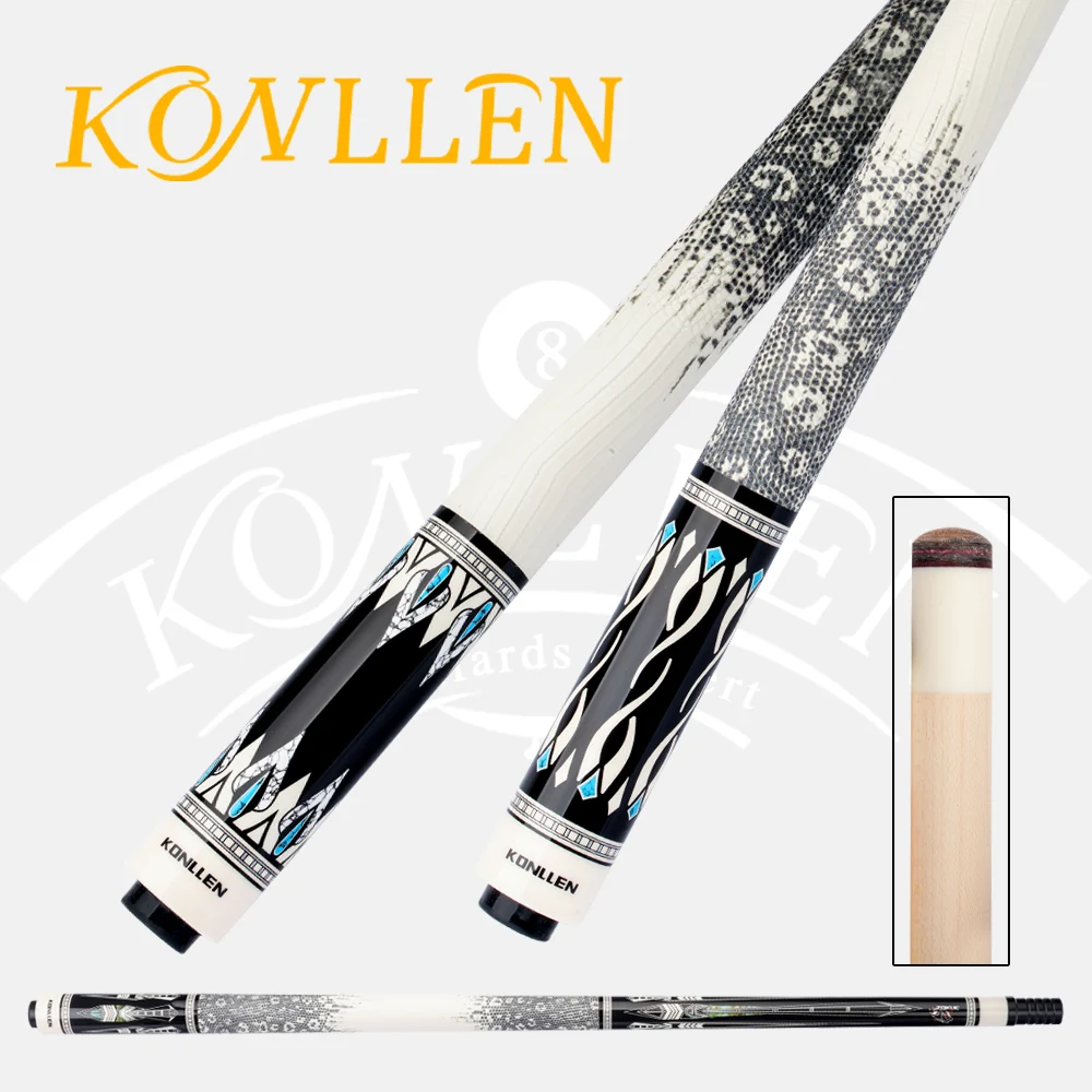 

KONLLEN Wild Dragon Pool Cue with 10.5mm/11.5mm/12.5mm Leather Wrap Handle Stick and Maple Shaft Kit for Billiard Cue Stick