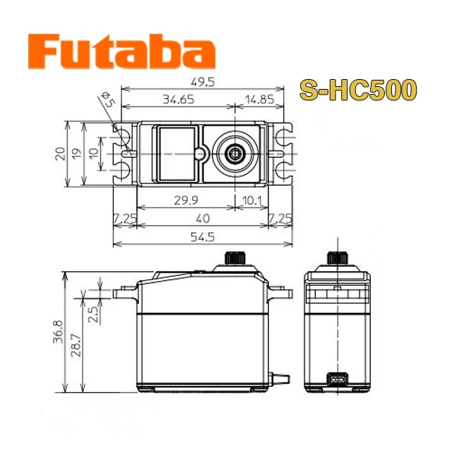 FUTABA S-HC500 helicóptero disco inclinado dedicado servo servo engranaje de metal