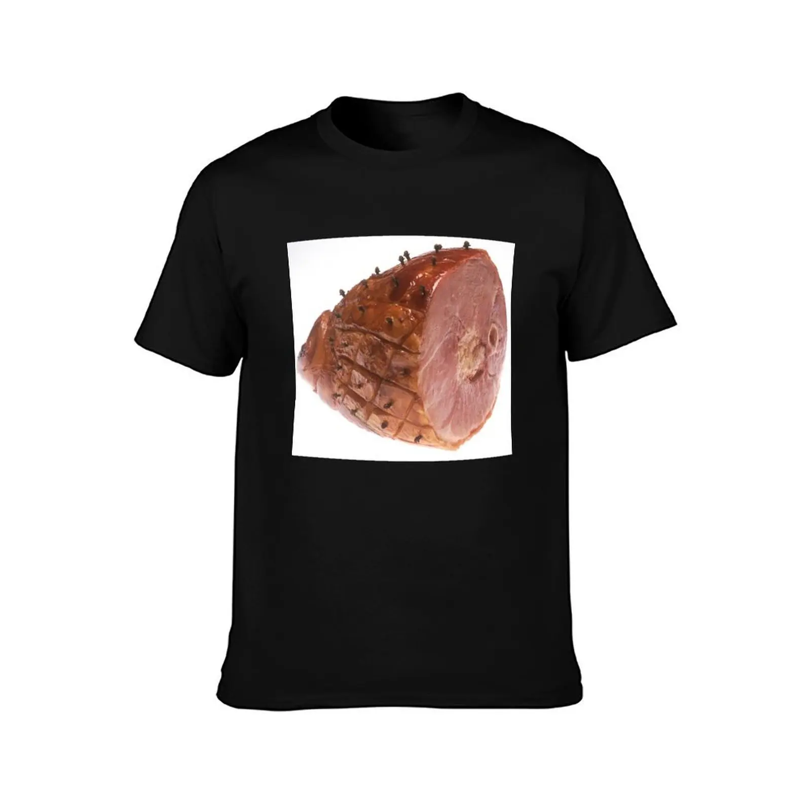 Glazed Ham T-Shirt, Summer Casual Cotton Tee, Oversized Streetwear Tops, Vintage Graphic Print, Loose Fit Short Sleeve