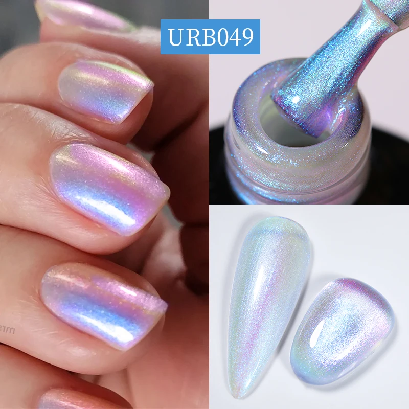 UR SUGAR 7ml Auroras Rubber Base Gel Nail Polish Blue Glitter Sparking Soak Off UV LED Nails Art Gel Varnish