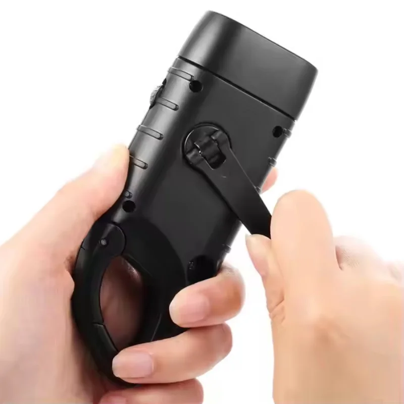 Solar Led Flashlights Portable Hand Cranked Dynamo Torch for Outdoor Riding Camping Power Hiking Long-range Emergency Lantern