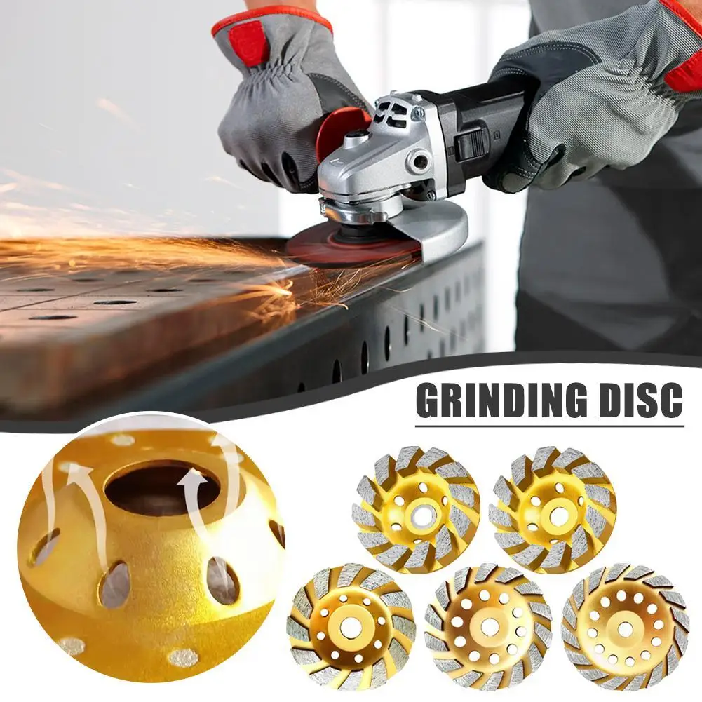 4 Inch Concrete Turbo Diamond Grinding Cup Wheel 12 Segs Heavy Duty Angle Grinder Wheels For Angle Grinder Power Tools Accessory