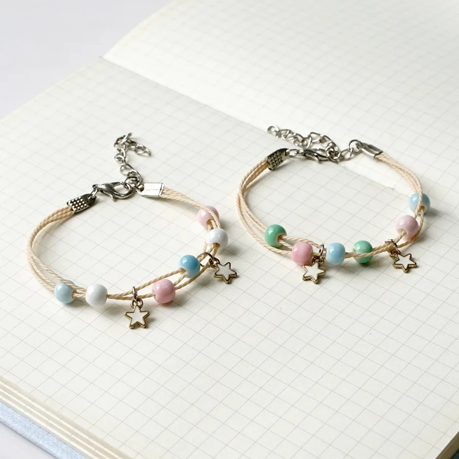 Popular Hand Woven Ceramic Beads Star Bracelets Gift Jewelry Wholesale #YXSL09