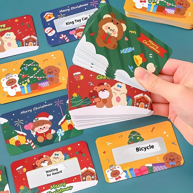 80pcs Christmas Scratch Off Cards Surprise Reveal Card with Golden Tickets Santa Claus Party Ideal for Xmas Bulk Scratch Cards view 5