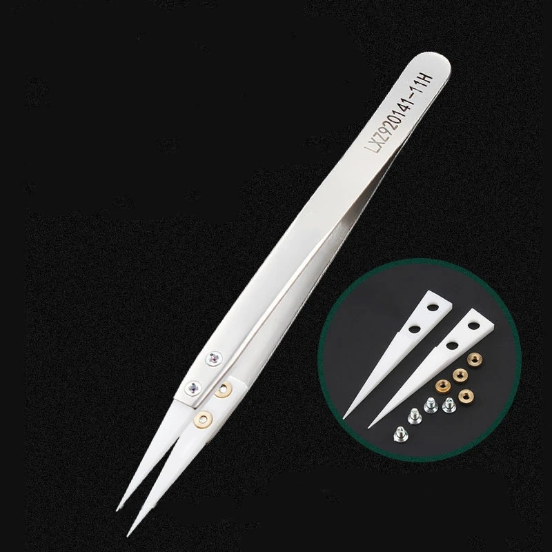 pinca-de-aco-w0530-com-ponta-ceramica-isolante-pontiaguda-para-reparo-de-relogios