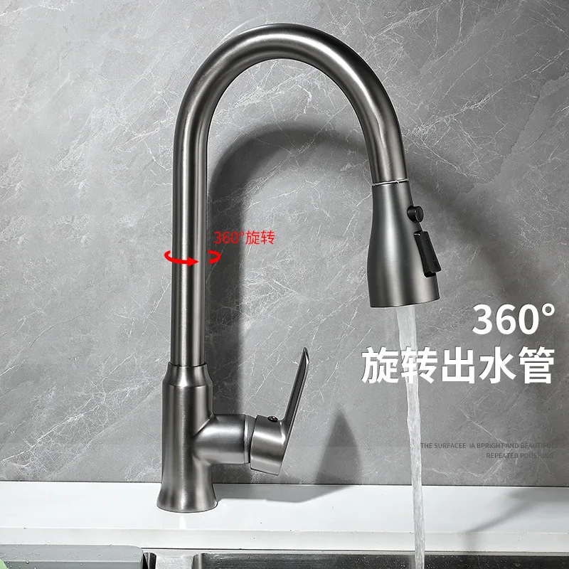 Kitchen Faucet with Pull Down Sprayer Single Handle Kitchen Sink Faucet with Water Lines rv Stainless Steel Kitchen Faucets