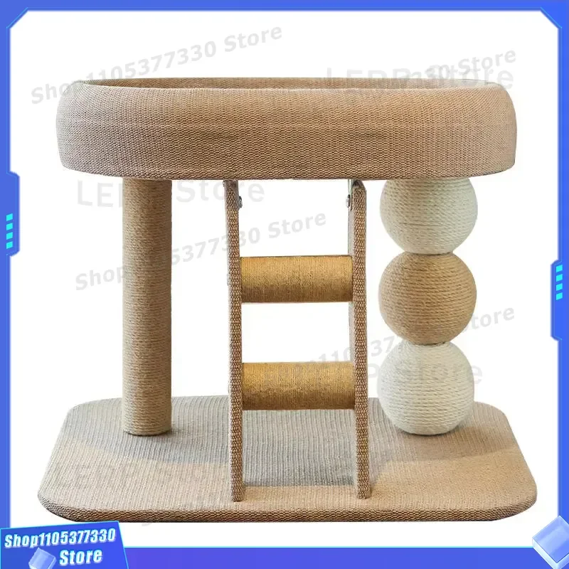 Compact 2 Tier Cat Tree with Sisal Scratching Post and Cozy Nest Durable Small Climbing Frame for Indoor Apartment Living