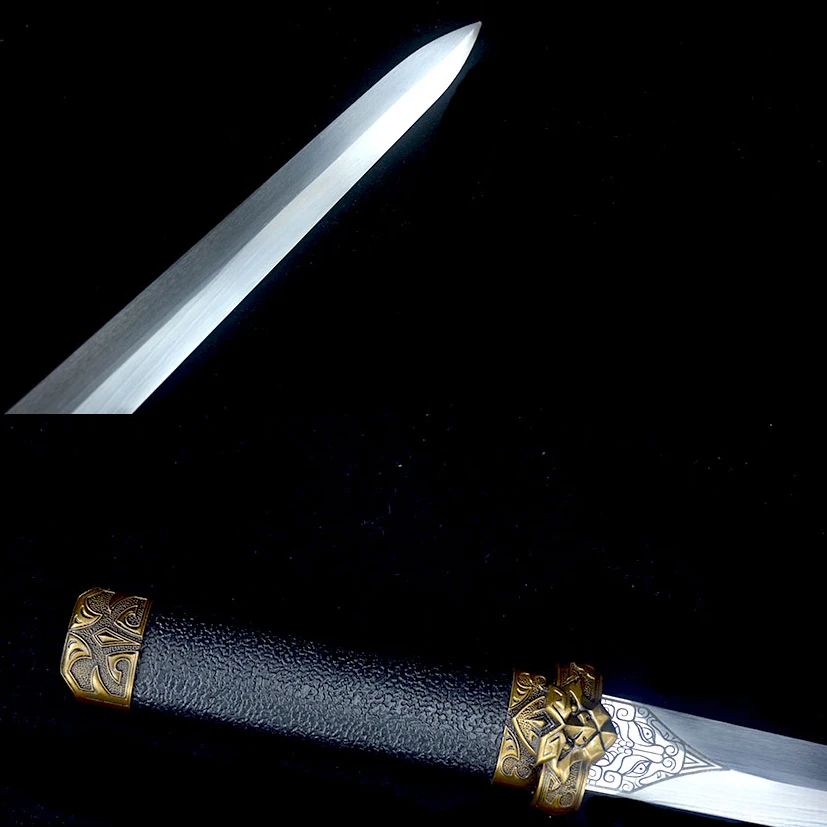 

53cm Green steel Short sword set Medieval battle preparation katana full tang True Steel Edge Cutting Ninja Kung Fu Martial Arts