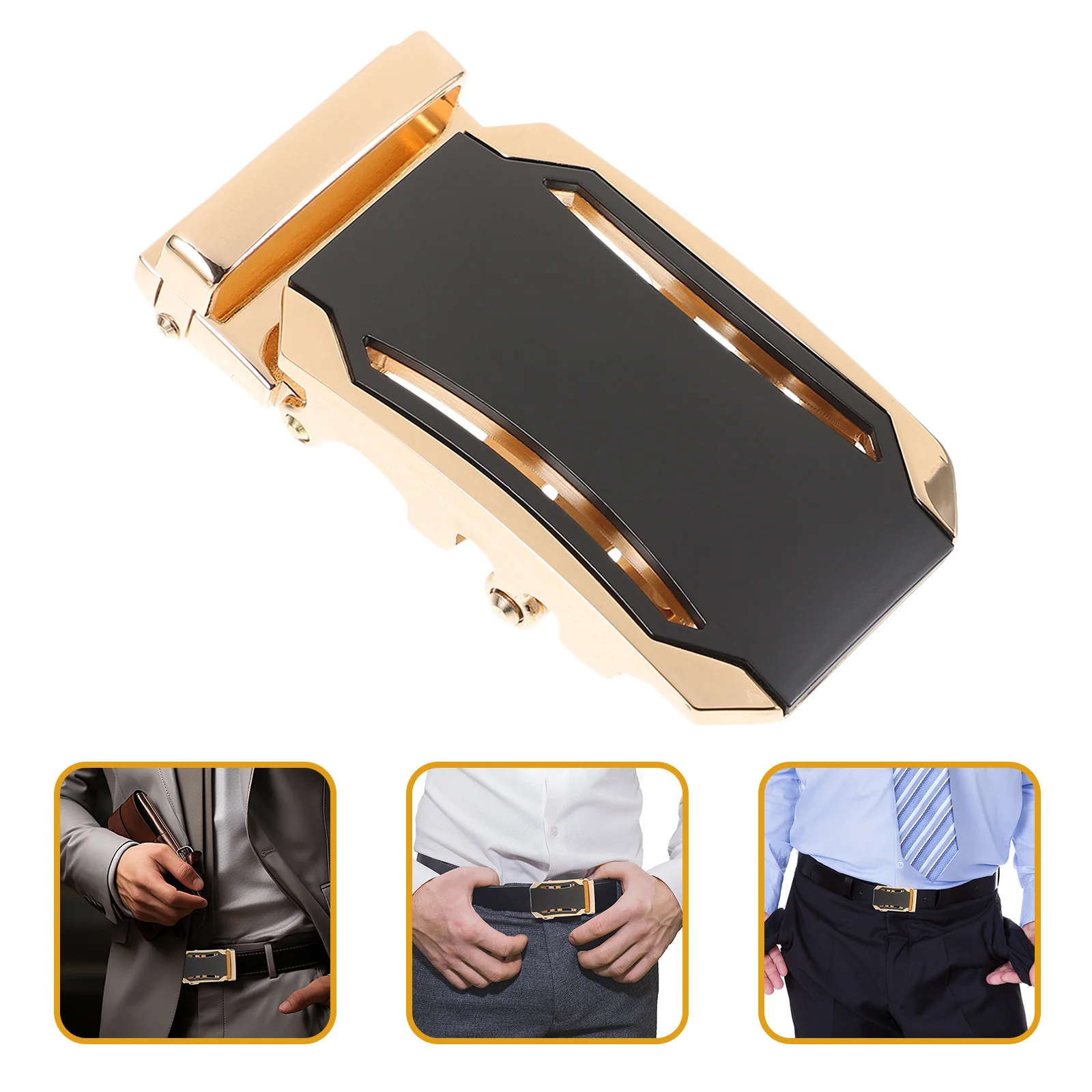 

35Mm Men's Alloy Zinc Automatic Ratchet Belt Buckle Easy Use Belt Buckle Business Formal Men's Accessory