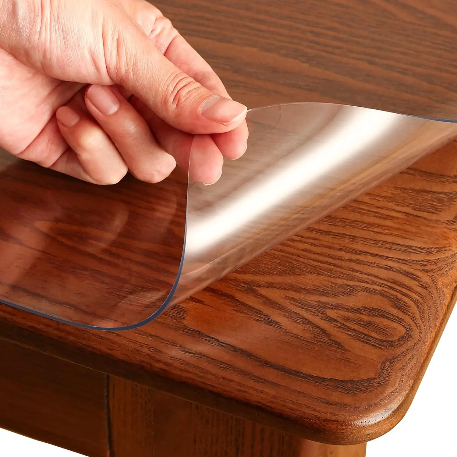 

Clear Table Cover Protector Rec 40 X 90 H, 1.5Mm Transparent Plastic Table Protector Waterproof, Anti-Scratch Clear Desk Mat