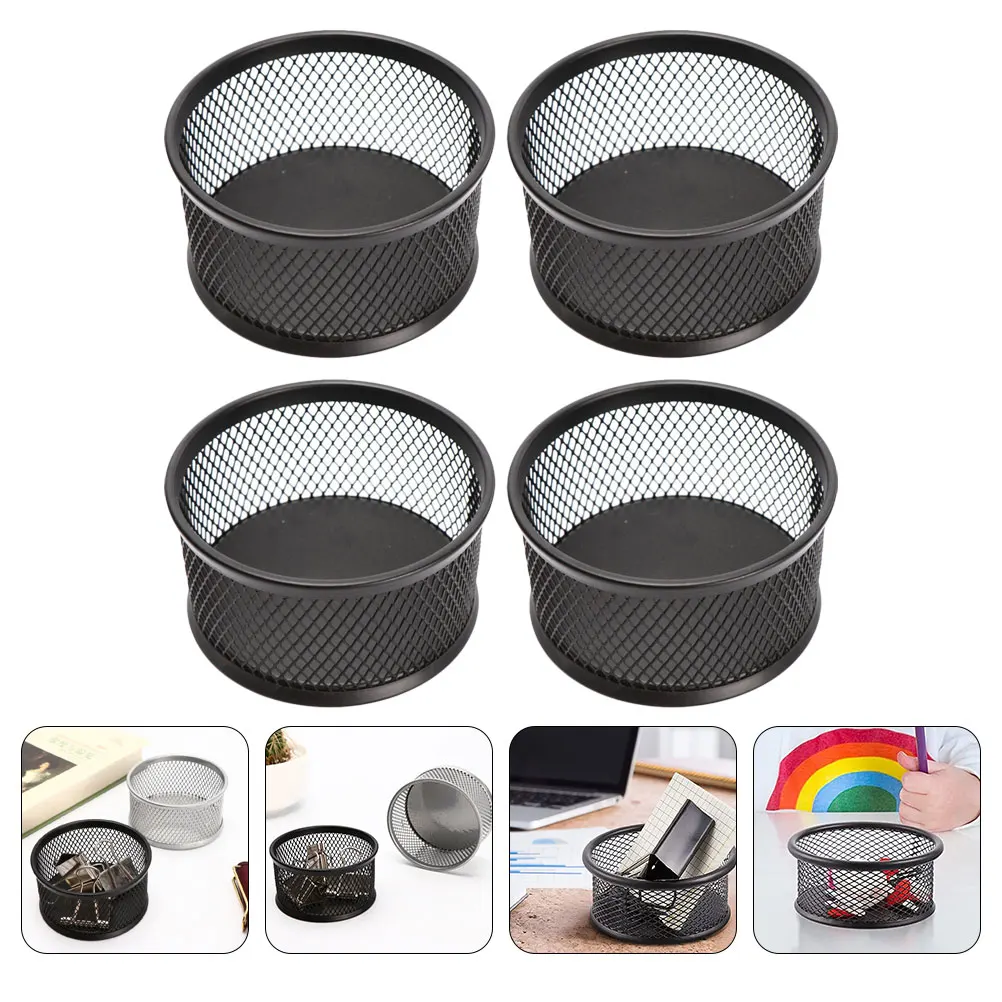 4pcs Paper Clip Mesh Holder Desktop Organizer Storage Container For Paper Clips Thumbtacks Pins Screws Nails Office Home