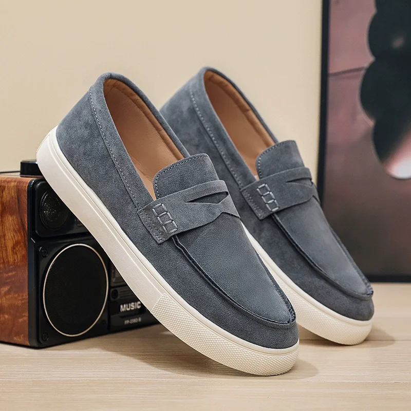 Hot Selling Lightweight Men's Casual Single Shoes Low Cut Lazy Shoes Flat Bottomed Men's Board Shoes