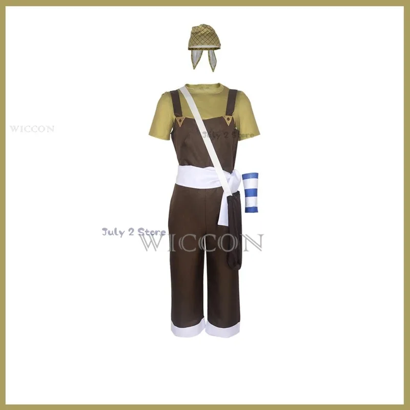 

asdh8@1PC Anime GOD Usopp Cosplay Costume Wig Brown Rompers Uniform T-shirt Scarf Full Set Adult Man Carnival Halloween SuitCOSd