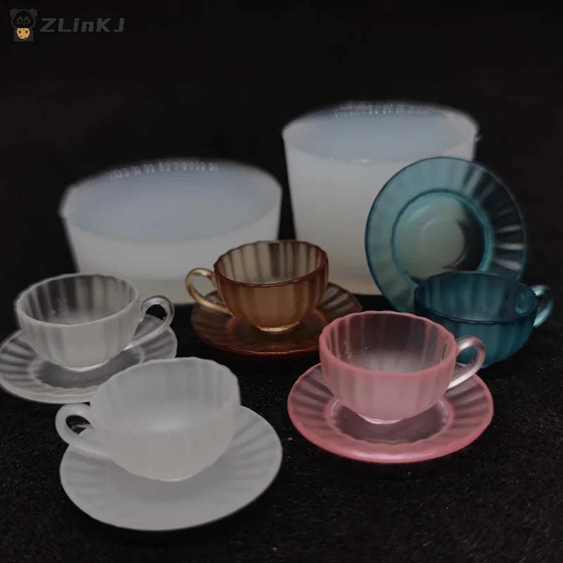 ▶1Set Dollhouse Food And Play Miniature Tea Cup Silicone Mold UV Epoxy Turnover Mold Doll Accessories Toy Scene Decoration view 6