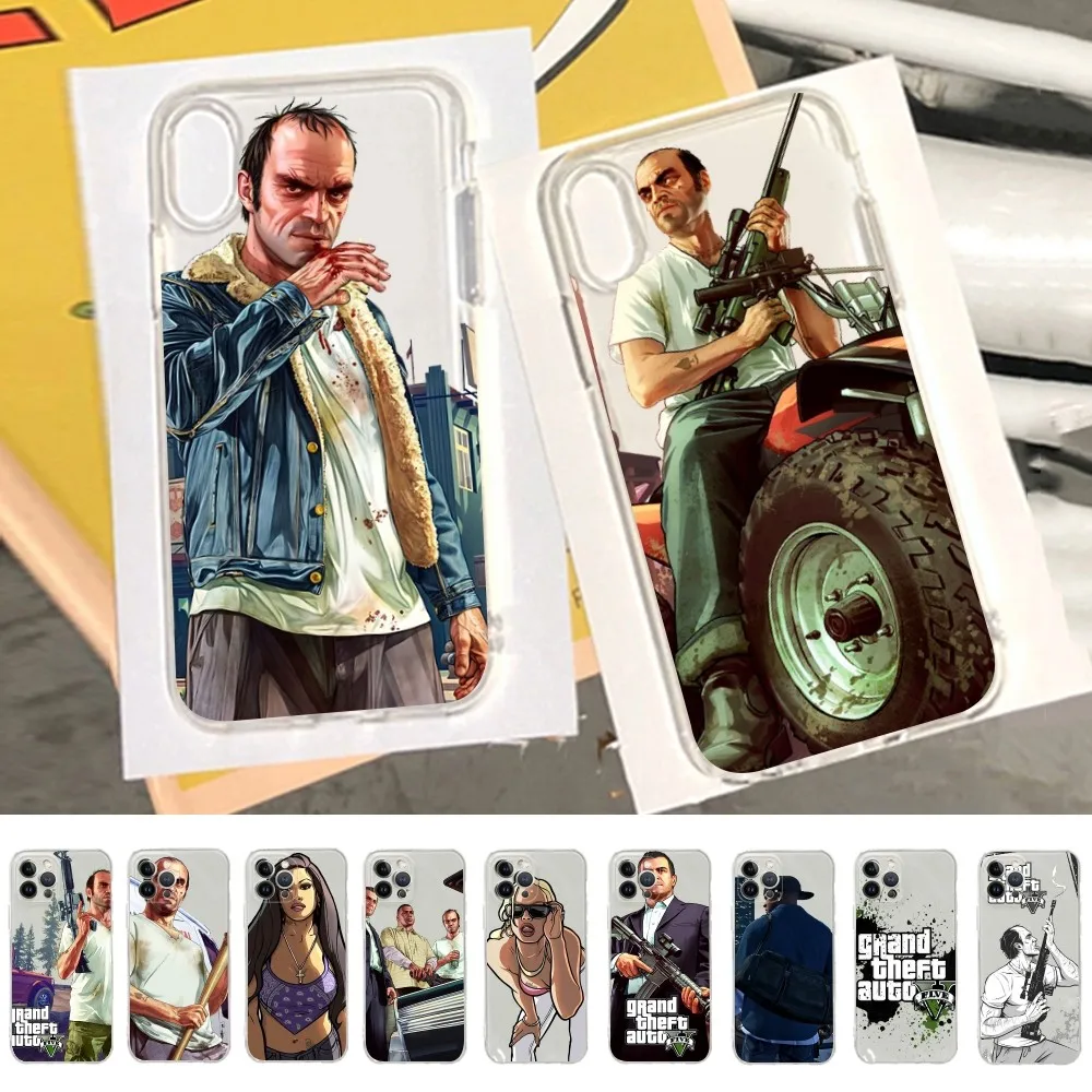 Video Game Grand Theft Auto Phone Case For IPhone 16 15 8 7 6 6S Plus X SE XR XS 14 11 12 13 Mini Pro Max Mobile Case