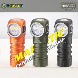 SKILHUNT ESKTE H200 mini 3 dwukolorowe kanały LED koraliki do lampy (biały/czerwony) 18650 USB magnetyczne ładowanie zewnętrzne LED reflektor