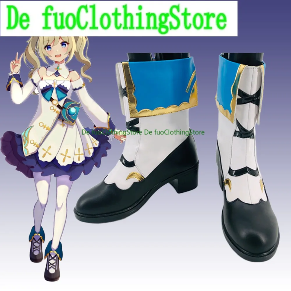 Defuo Genshin Impact Barbara Pegg Deaconess Of Favonius Buty do Cosplayu Anime Gra Buty i Kozaki do Odgrywania Ról na Halloween