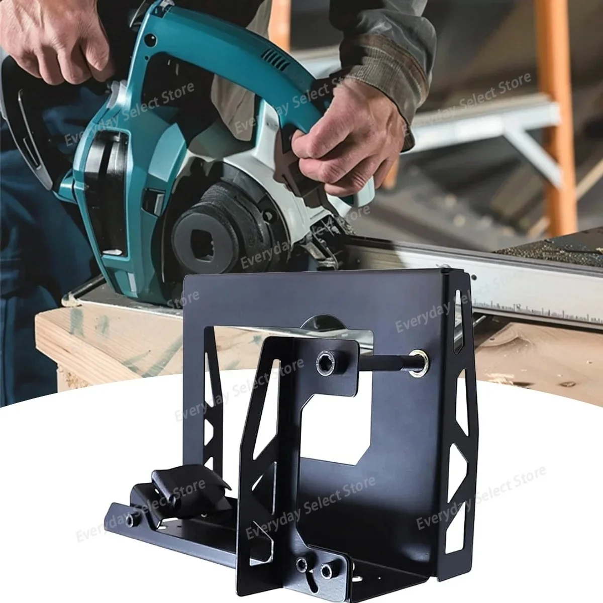 Bench‑Mount Electric Planer Bracket, Steel Reversible Stand for Carpentry Woodworking Practical Planing Support