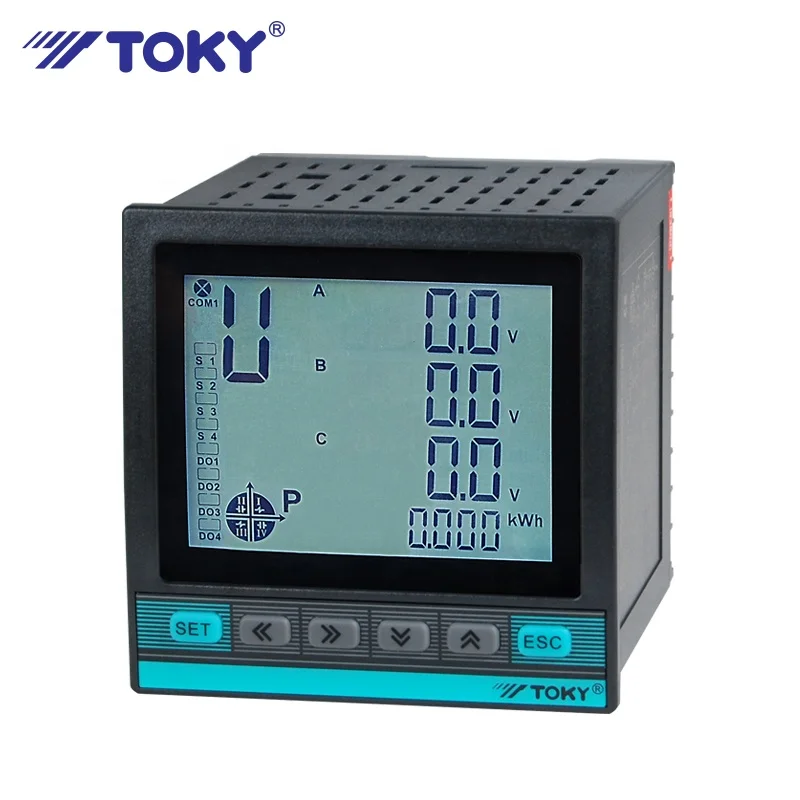 3 Phase Multi-function electric Lcd Display 3 phase 4 wire digital power meter with rs485 modbus