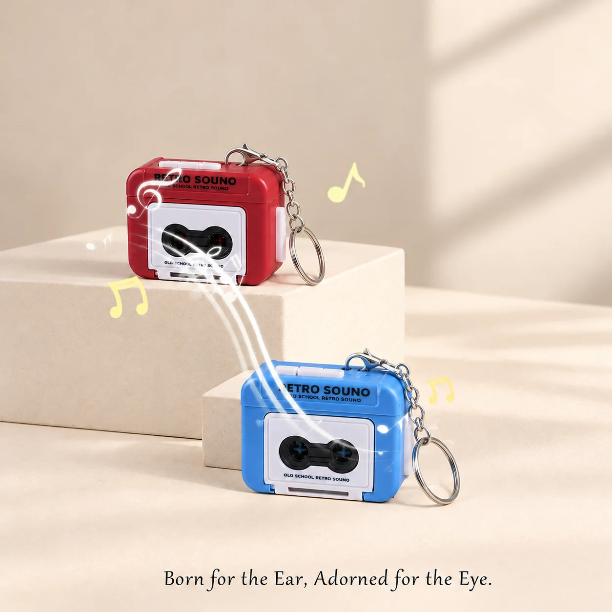 Creative Fun Mini Radio Recorder Music Toy Classical Bag Decoration Keychain Keyring Gift 2 Colors