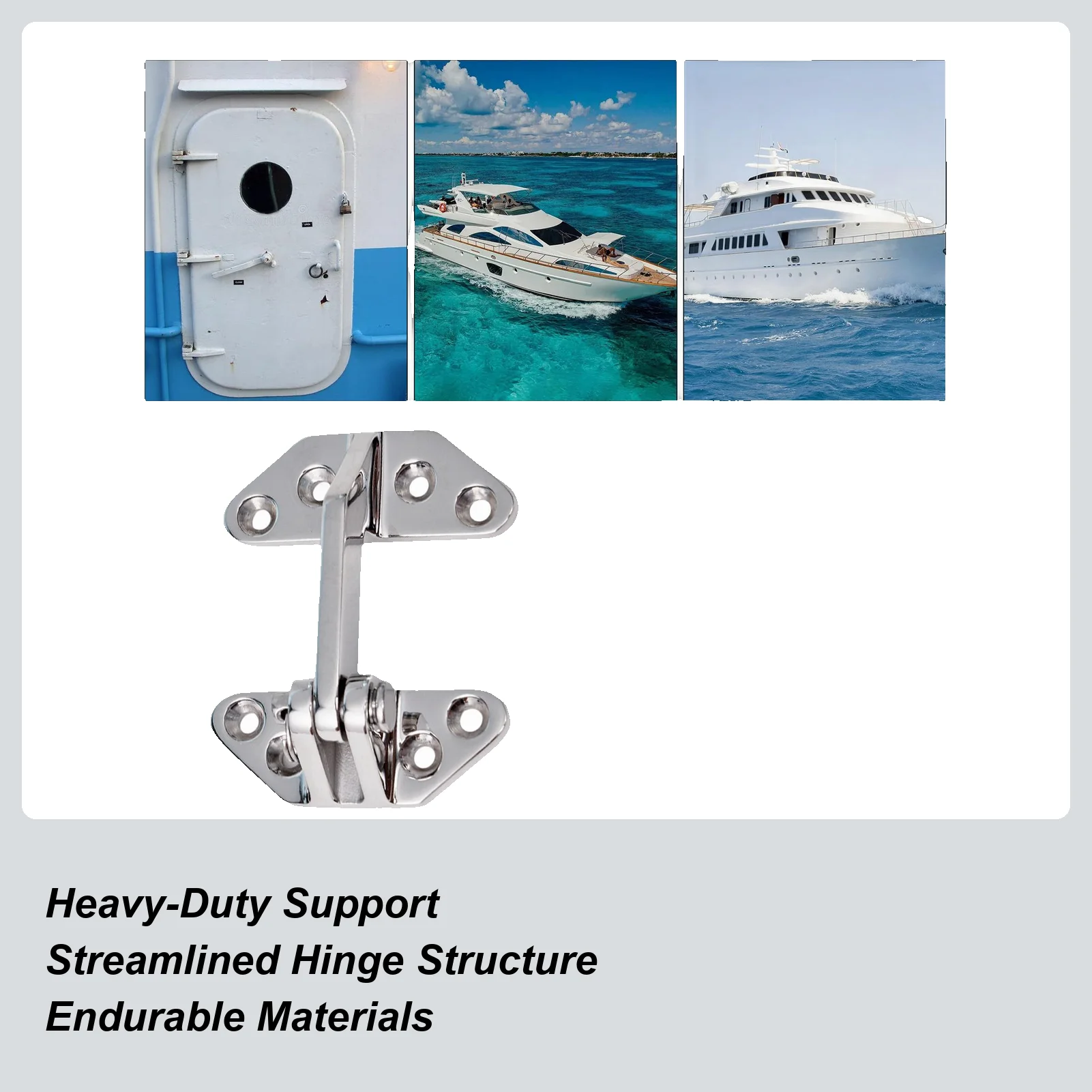 مفصلات من الفولاذ المقاوم للصدأ بتصميم فراشة ملحقات دعم من الدرجة البحرية مفصلات شديدة التحمل لأثاث سقيفة البوابة الخارجية للقوارب #3