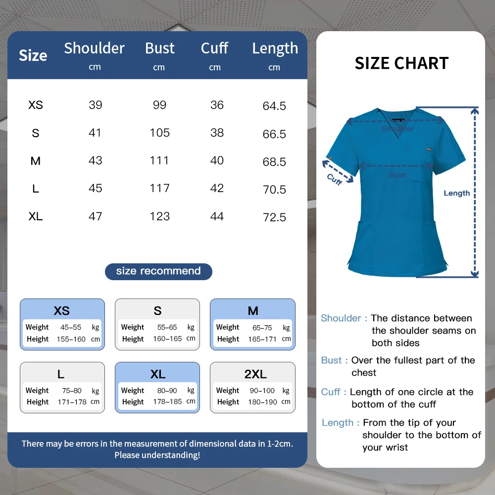 Blouses médicales à col en v, blouses médicales décontractées à manches courtes, chemisier de pharmacie et d'hôpital, vêtements de gommage pour femmes, uniforme de soins infirmiers, chemise d'infirmière