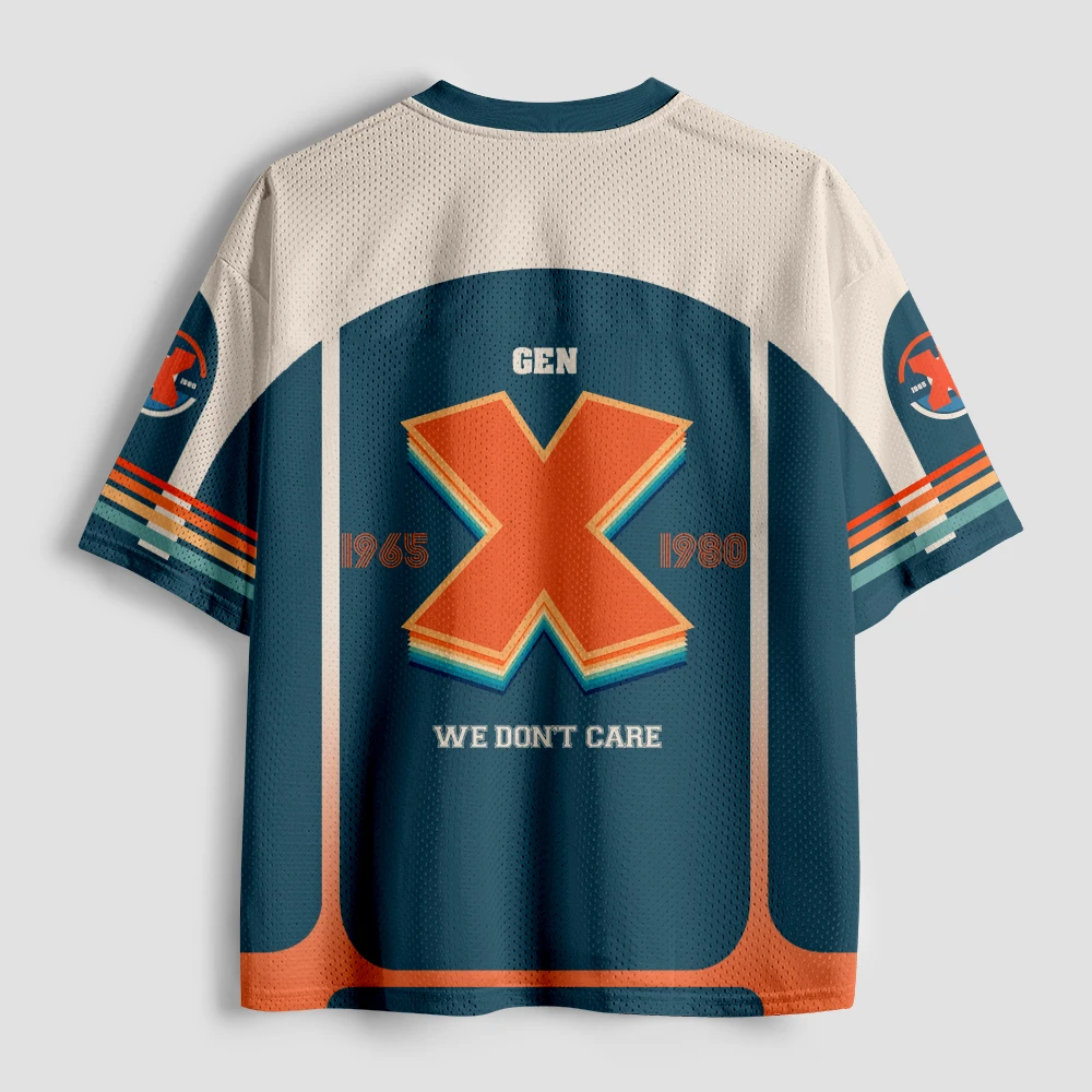 2026 new unisex mesh T-shirt V-neck lightweight breathable polyester mesh retro nostalgic printed casual sportswear