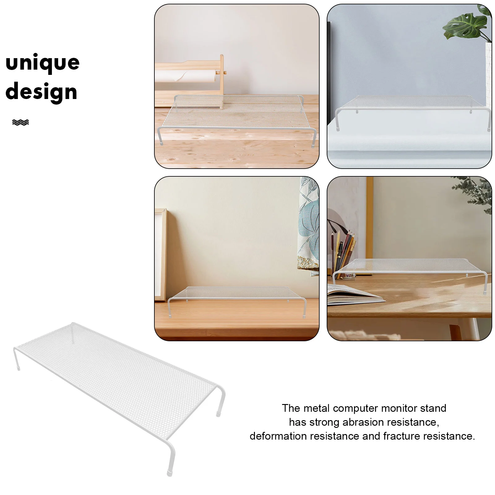 Metall-Monitorständer, Netz-Monitorständer, transparenter Riser, Netz-Monitor-Riser für Zuhause, Büro, Schule, Metall-Monitor-Riser