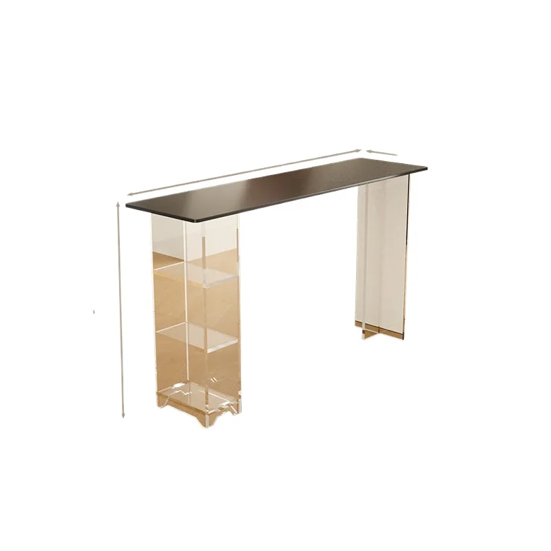 LMM acrylic suspended bar table rock slab tall table balcony home bar table chair