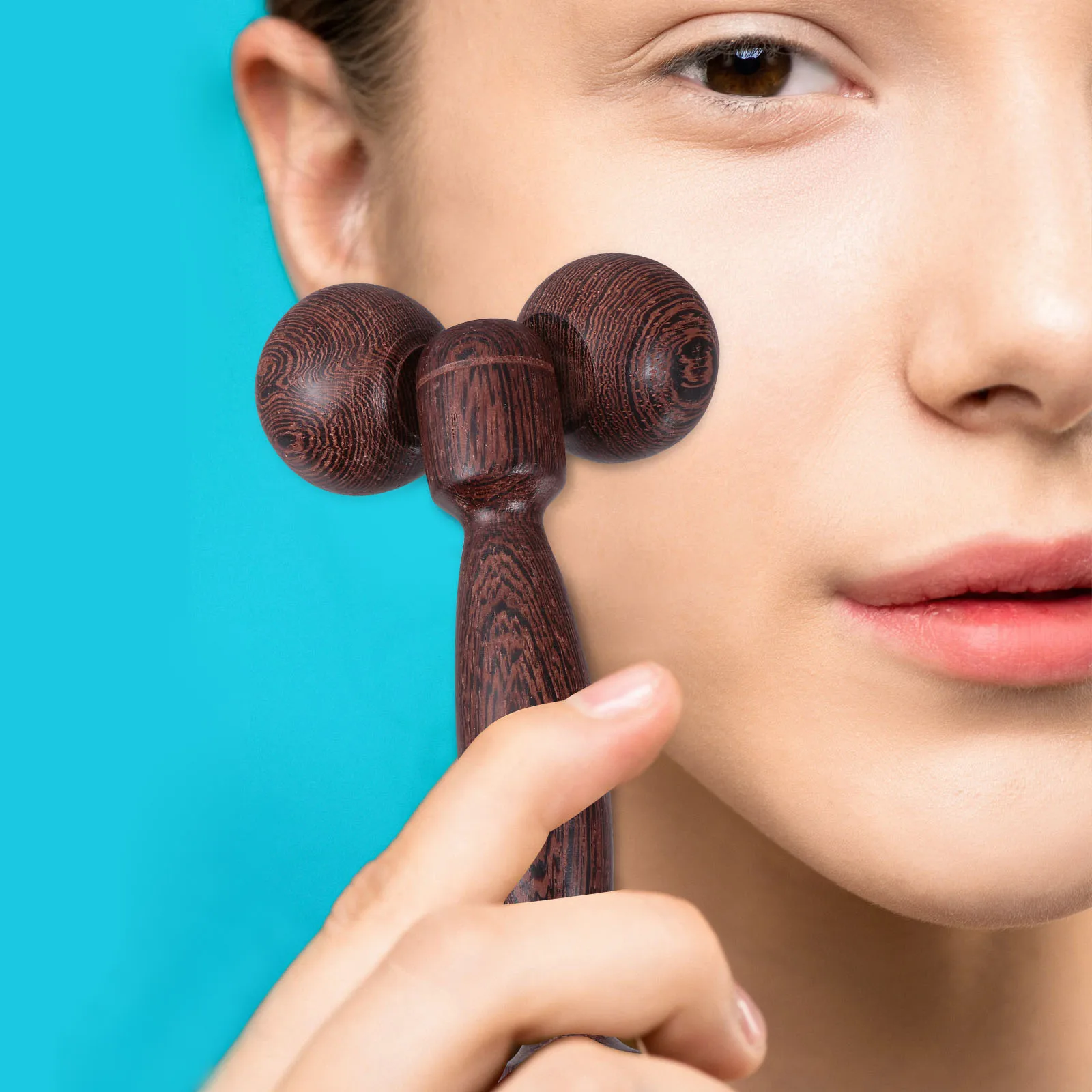 

Деревянный портативный массажер для лица, прочный ролик для лица для лифтинга шеи, подтяжки лица, инструмент для похудения, красоты, способствующий крови