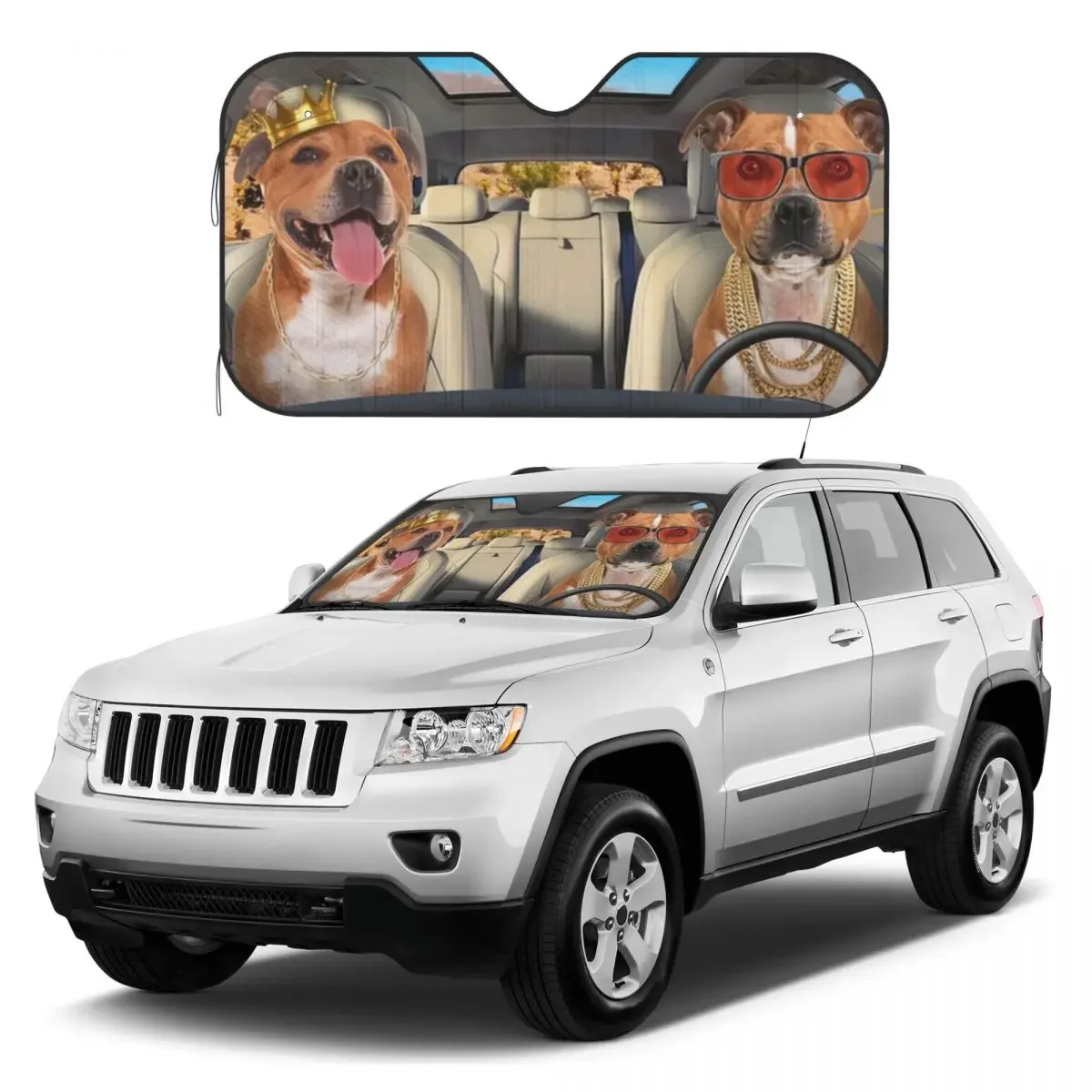 Staffordshire Bull Terrier Car Sunshades Reflector Anti Uv Funny Custom Car Sunshade Sun Shade