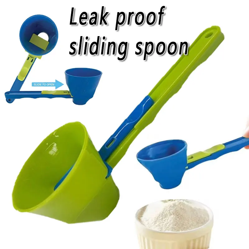 1/2pc Durable PP Material Mess-Free Protein Powder Scoop - Sliding Funnel for Milk & Supplements Kitchen Gadget for All Occasion