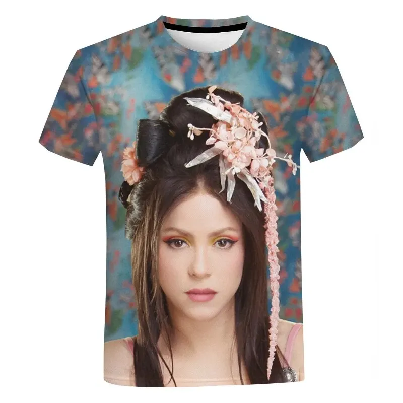 Summer SHAKIRA 3D Print T-Shirts Streetwear Men Women Fashion Oversized Short Sleeve T Shirt O-Neck Male Tees Tops Clothing